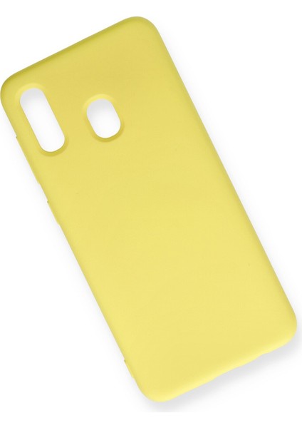 Samsung Galaxy A20 Kılıf Nano Içi Kadife Silikon - Sarı modelleri
