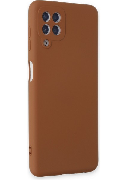 Samsung Galaxy M22 Kılıf Nano Içi Kadife Silikon - Kahverengi