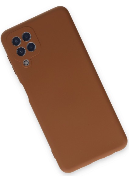 Samsung Galaxy M22 Kılıf Nano Içi Kadife Silikon - Kahverengi