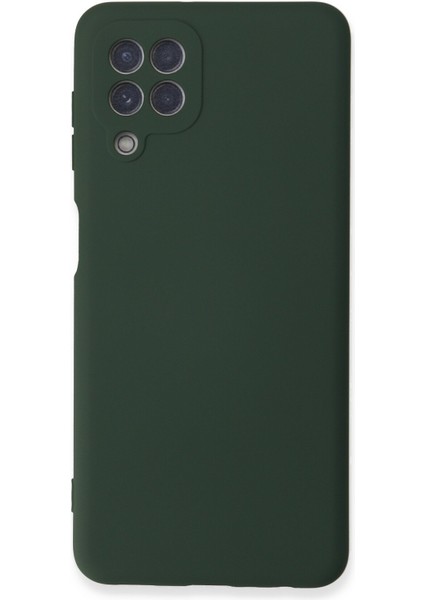 Samsung Galaxy M22 Kılıf Nano Içi Kadife Silikon - Koyu Yeşil