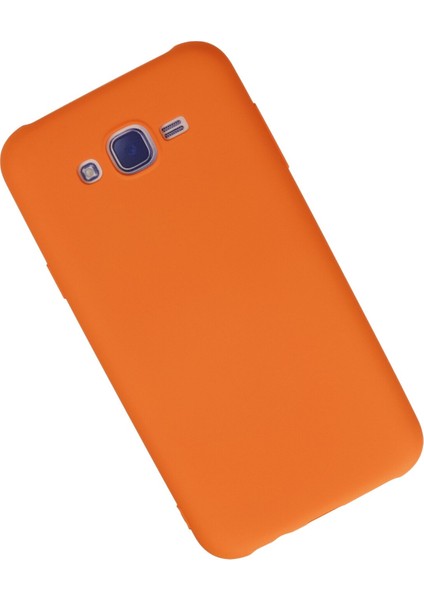 Samsung Galaxy J7 Kılıf Nano Içi Kadife Silikon - Turuncu fiyatları