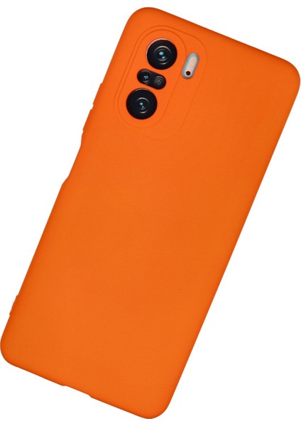 Xiaomi Redmi K40 Pro Kılıf Nano Içi Kadife Silikon - Turuncu