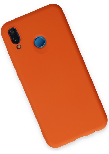 Huawei P20 Lite Kılıf Nano Içi Kadife Silikon - Turuncu modelleri