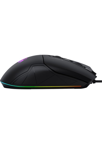 W70 Max 10.000 CPI 8 Tuş RGB 4M Bellek Ultra Core 3&4 Aktif Özel Yapım Optik Kablolu Siyah Oyuncu Mouse