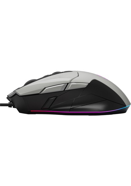 W70 Max 10.000 CPI 8 Tuş RGB 4M Bellek Ultra Core 3&4 Aktif Özel Yapım Optik Kablolu Panda Beyaz Oyuncu Mouse