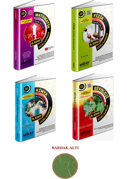 9. Sınıf Soru Bankası Matematik - Fizik - Kimya - Biyoloji Set 4 Kitap