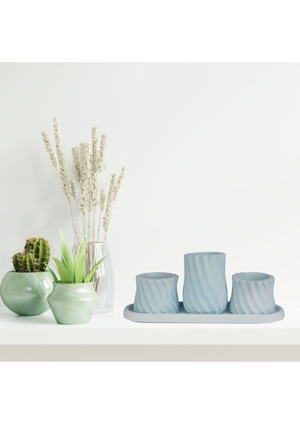 Eti Mavi Kumru 3 Lü Saksı Seti