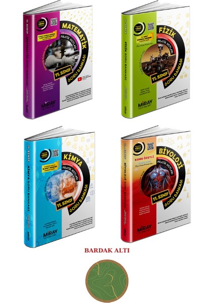 11. Sınıf Soru Bankası Matematik - Fizik - Kimya - Biyoloji Set (4 Kitap)