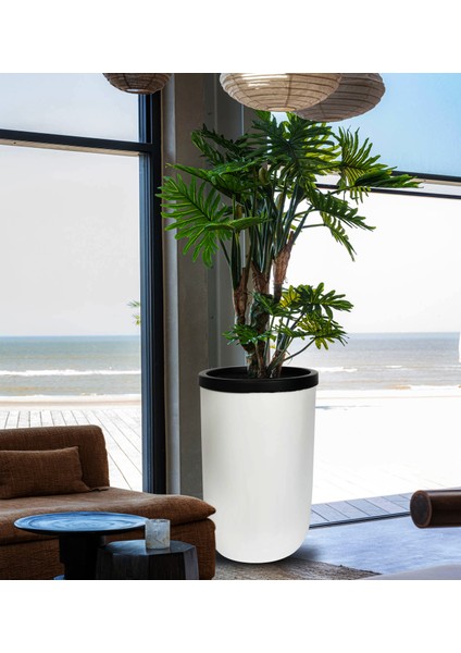 Laurel Beyaz Siyah Saksı