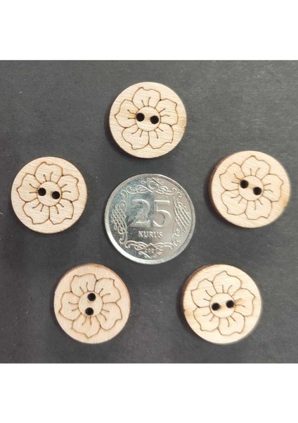 Orjinal Ahşap Bebek Yelek Düğmesi-5 Adet