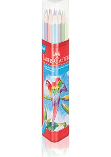 Faber-Castell Boya Kalemi 12 Renk Tam Boy Üçgen Plastik Tüp