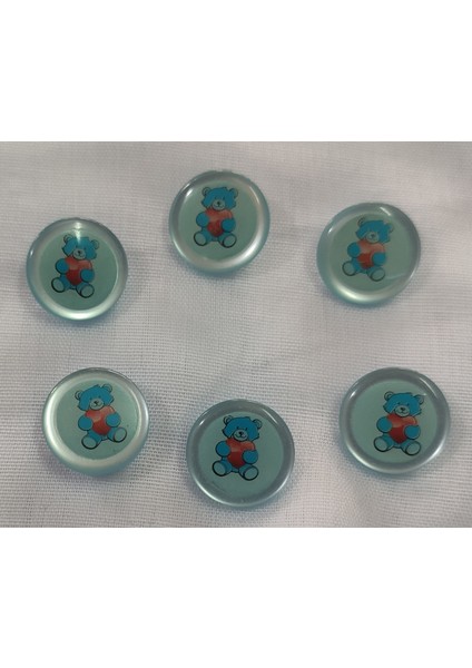 Bebek Düğmesi Jöle Mavi 6 Adet