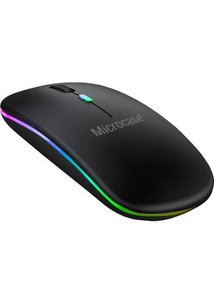 1600 Dpı Şarj Edilebilir 2.4 Ghz Rgb Işık Çift Modlu Bluetooth Mouse - AL2767 Siyah