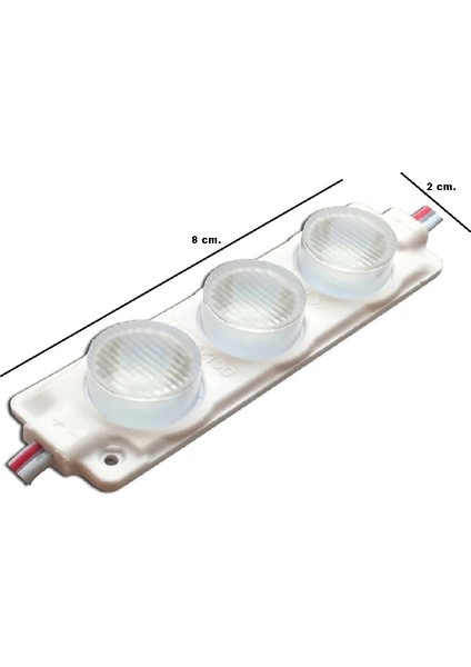 Mercek LED 3 Watt - 12 Volt – Direk Güçlü Işık - Kendinden Yapışkanlı - 10 Adet