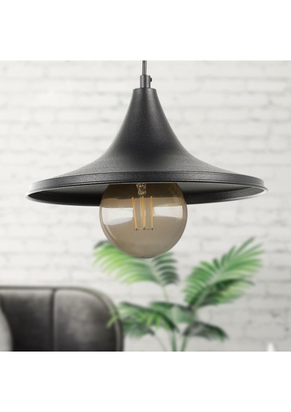 Şili Tekli Avize Siyah