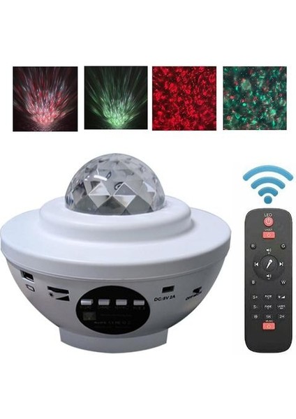 Yıldız Projektörü Işık Akıllı Atmosfer Işık Ses Kontrolü Gece Lambası USB LED (Beyaz) (Yurt Dışından)