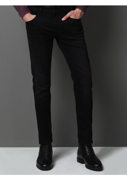 Siyah Slim Fit Denim Pamuk Karışımlı Pantolon modelleri