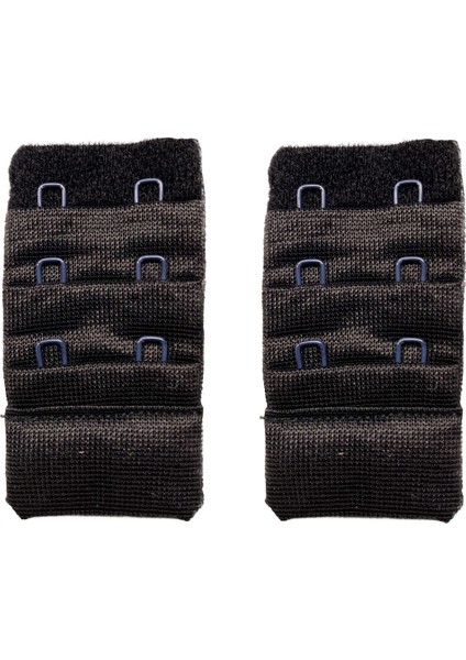 2 Adet Agraf Sütyen Uzatma Kopçası 3 Sıra / 2 Kanca Siyah