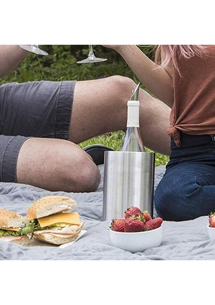 Paslanmaz Çelik Çok Amaçlı Ultra Dayanıklı Şarap Soğutucu Araçları Pas Korozyon Ev Uzun Ömürlü Buz Kovası Çubuğu Çift Duvar | Buz Kovaları ve maşa (Yurt Dışından) modelleri