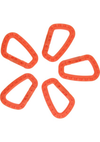 5 Adet Bahar Snap Carabiner Clip Hooks D-Ring Anahtarlık Sabit Plastik Keying Turuncu (Yurt Dışından)