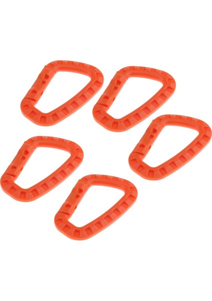 5 Adet Bahar Snap Carabiner Clip Hooks D-Ring Anahtarlık Sabit Plastik Keying Turuncu (Yurt Dışından)