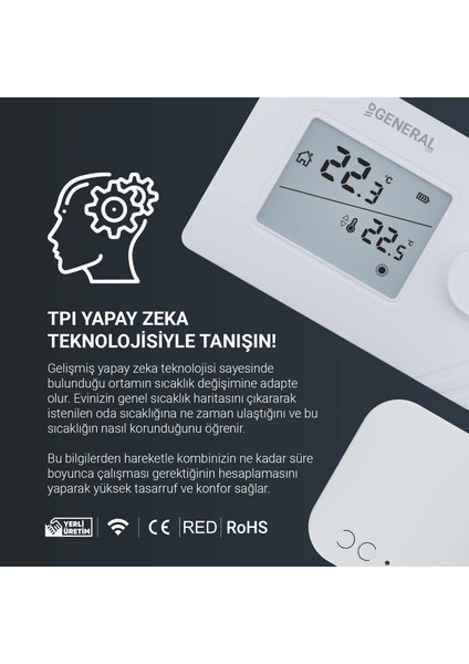 Mitra 250 Rf Kablosuz Dijital Oda Termostatı