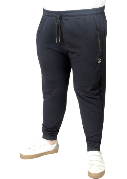 Büyük Beden Eşofman Altı Darpaça Zippered 22501 Lacivert