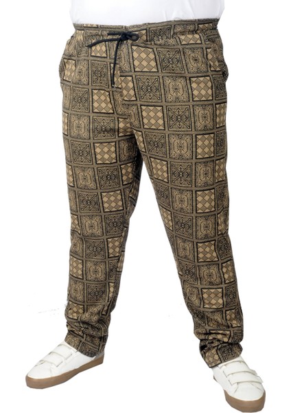 Büyük Beden Erkek Sweatpant Yancep 22514 Kahverengi