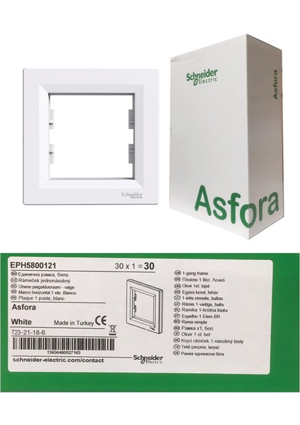 Asfora Tekli Yatay Çerçeve Beyaz 30 Adet ( 30LU Paket )