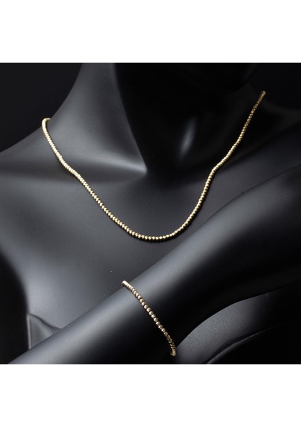 Top Altınlı Kolye & Bileklik Altın Zincir Set
