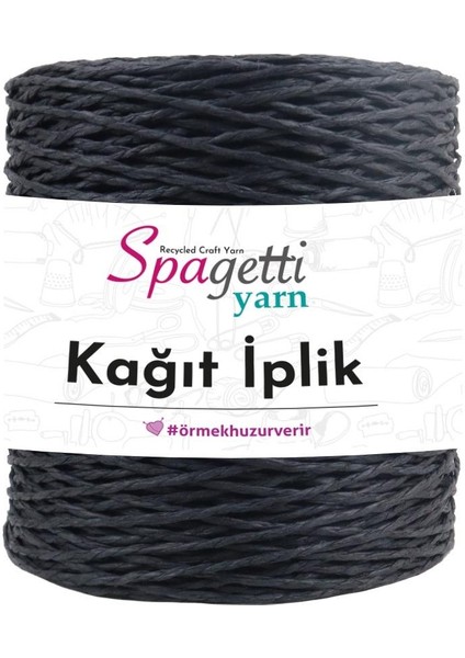 Spagetti Yarn Siyah Kağıt Ip