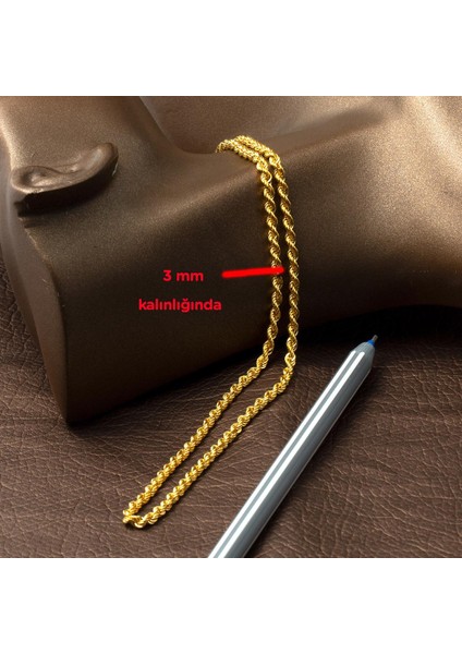 Halat 22 Ayar Altın Zincir - 50 cm modelleri