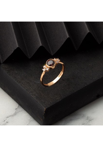 Kahverengi Taşlı 14 Ayar Altın Yüzük indirimleri