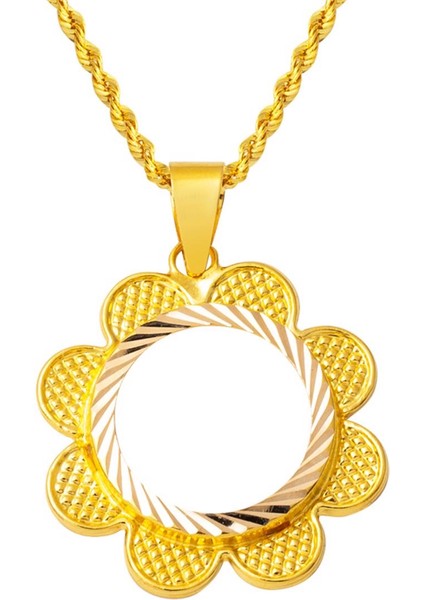 Papatya Çeyrek Altın Takılabilen Altın Kolye