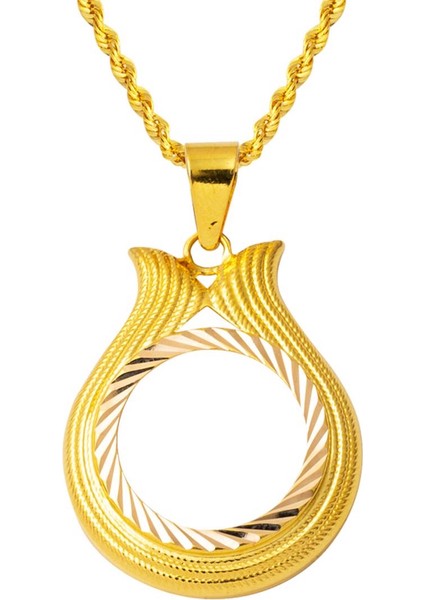 Çeyrek Altın Çerçevesi Lale Kolye