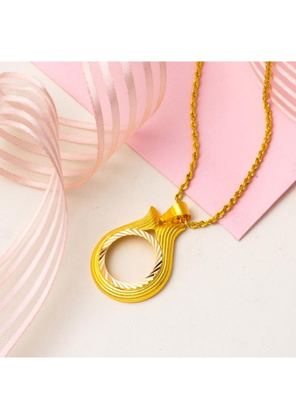 Çeyrek Altın Çerçevesi Lale Kolye modelleri