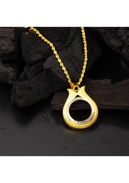 Çeyrek Altın Çerçevesi Lale Kolye fırsatları