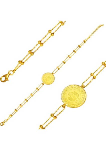 Çeyrek Altınlı 22 Ayar Top Zincirli Bileklik