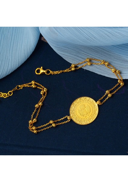 Çeyrek Altınlı 22 Ayar Top Zincirli Bileklik modelleri