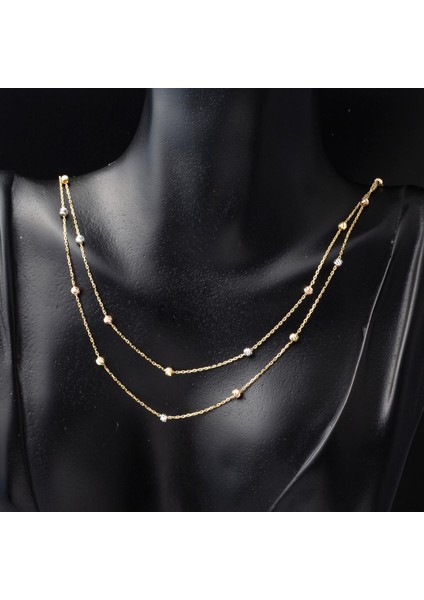 2 Sıra Top Altın Zincirli Kolye fiyatları