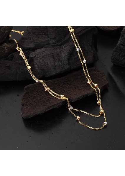 2 Sıra Top Altın Zincirli Kolye indirimleri