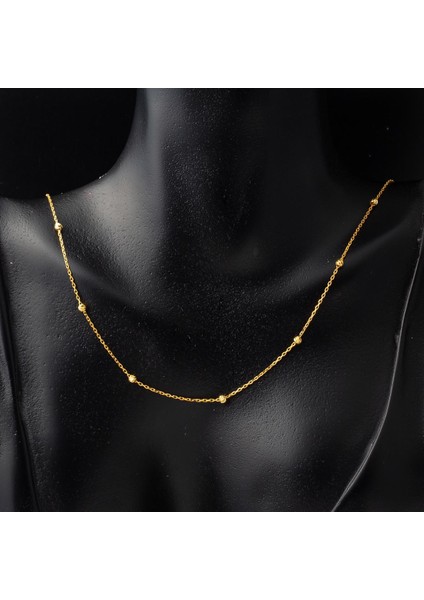 Top Altın Dizili 14 Ayar Sarı Altın Zincir Kolye fiyatları