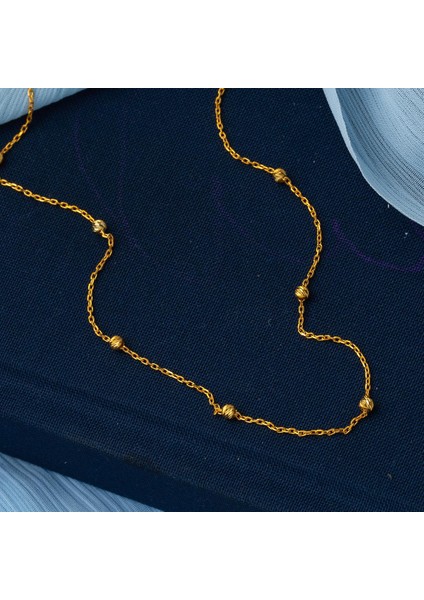 Top Altın Dizili 14 Ayar Sarı Altın Zincir Kolye fırsatları