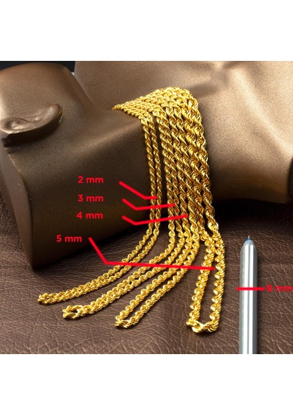 Burmalı 14 Ayar Altın Zincir - 60 cm indirimleri