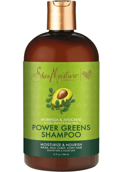 Shea Moisture Power Greens Moringa Ve Avokado Yağlı Şampuan 384ml