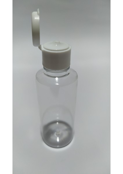 30 Ml Beyaz Fliptop (Açmalı) Kapaklı Likit Dezenfektan Kolonya Pet Şişesi (25 Adet)
