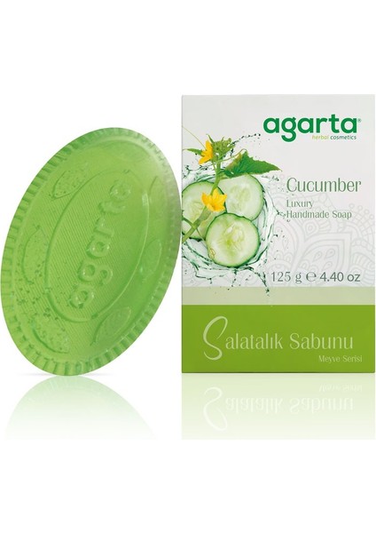 Doğal Salatalık Sabunu Cildi Kurutmadan Temizler 125 G El Yapımı Lüks