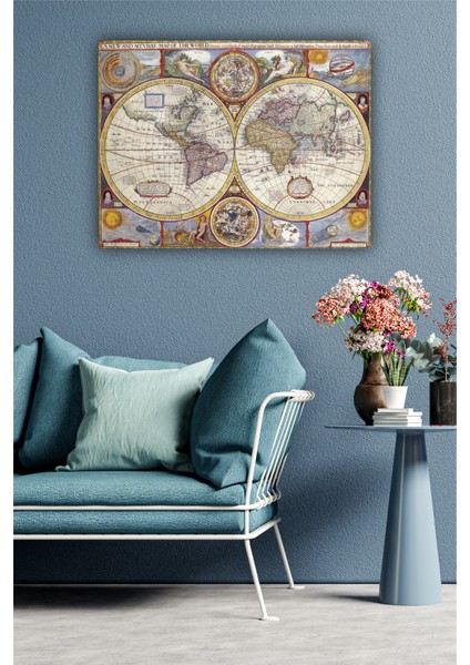 Vintage Dünya Haritası Uv Baskı fırsatları