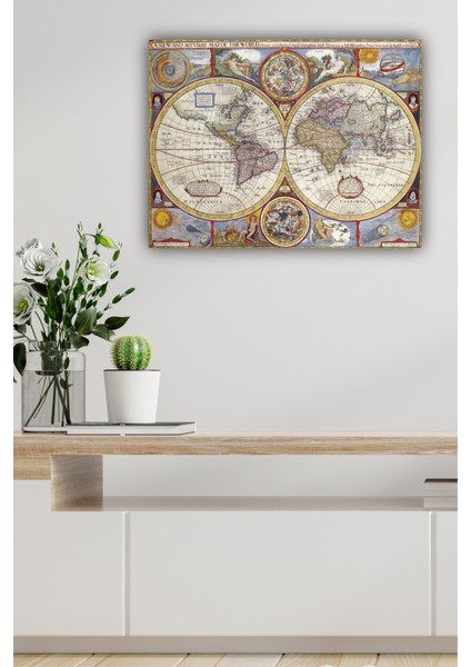 Vintage Dünya Haritası Uv Baskı fiyatları