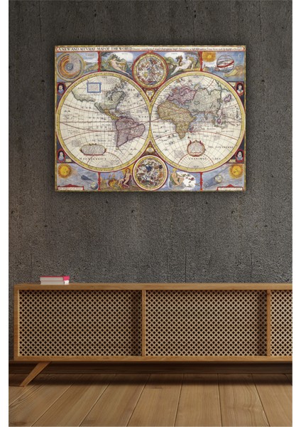 Vintage Dünya Haritası Uv Baskı modelleri